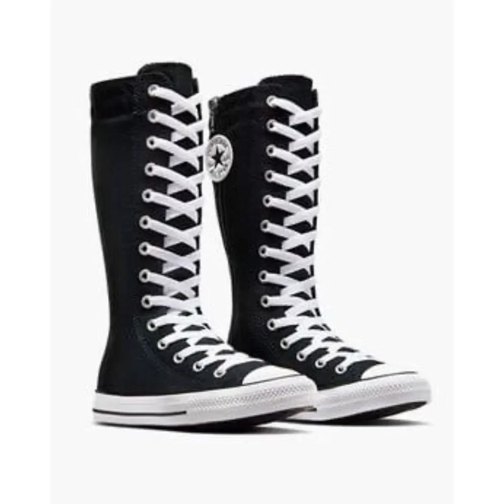 Converse Kids Size 2 Shoes NEW Knee High Chuck Taylor All Star XHi Black Zip Up